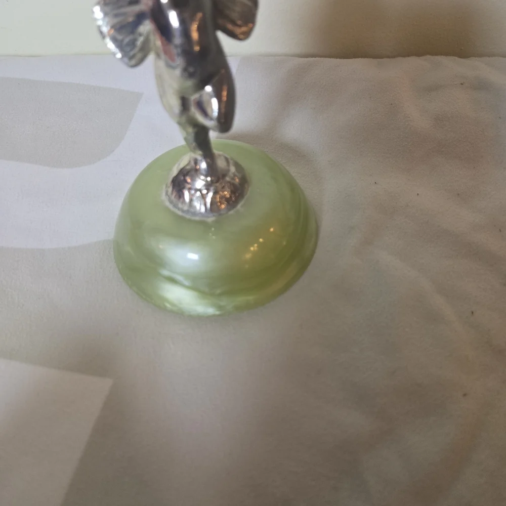 Silver and Green Cherub Home Decor